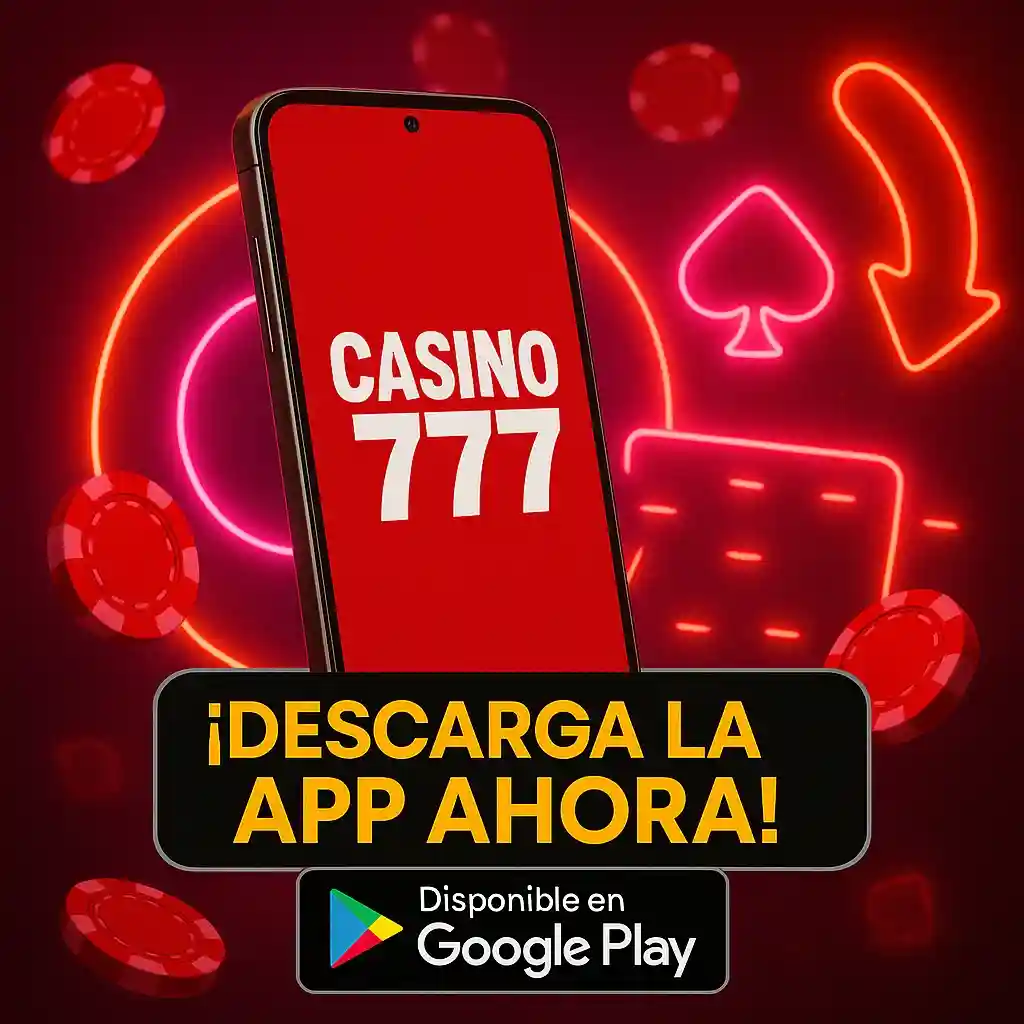 Interfaz móvil optimizada de la app casino 777