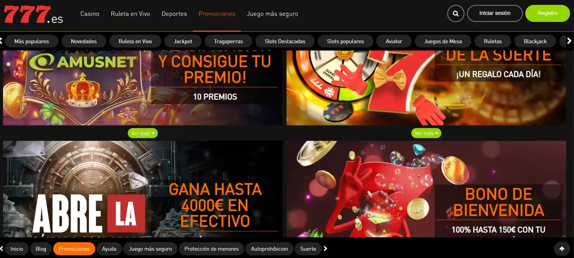 Giros sin depósito en casino 777